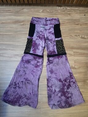 Benu Apparel Sacred Geometry Flares In Black Cherry XL